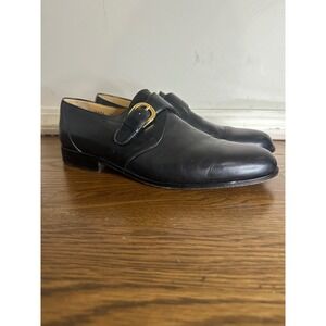 Magnanni Vintage Men's Leather Monk Strap Loafers Made in Spain Black Size 9.5